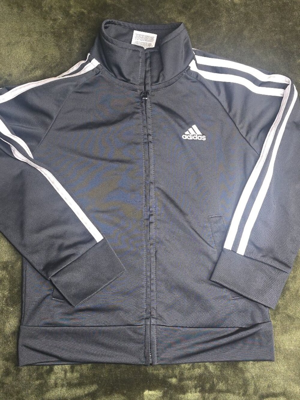 adidas Kids Essentials 3-Stripes Track Jacket Size 5 Black Full Zip Tricot